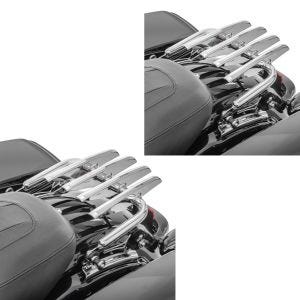 2x Porte-bagages Stealth compatible avec Harley Davidson Touring 09-24 chrome Craftride Set Discount
