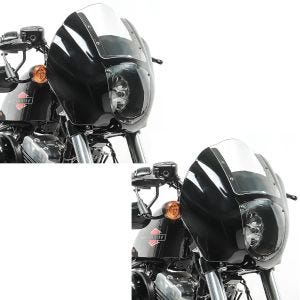 2x Lampenmaske passend für Harley Davidson Dyna / Sportster Lichtmaske Craftride Q1 klar Spar-Set