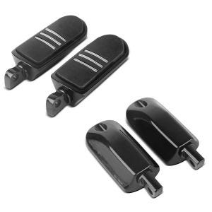 2x Fußrasten Fahrer-Sozius BQ für Harley Davidson Universal schwarz Craftride Spar-Set_1