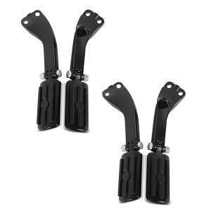 2x Sozius Fussrasten Set mit Halter für Harley Dyna Street Bob 06-17 BL1 schwarz Craftride Spar-Set_1