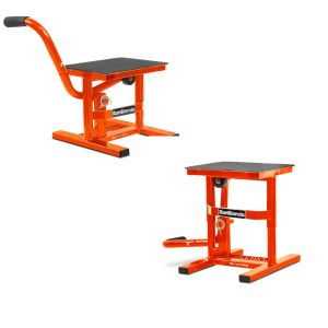 2x Mechanischer Enduro Motorradständer Cross-Lift M bis 160kg von ConStands orange Spar-Set_1
