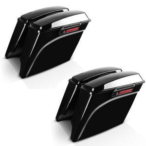 2x Seitenkoffer Stretched für Harley Davidson Road King (FLHR/I) 94-13 Black Latch Craftride Spar-Set_1