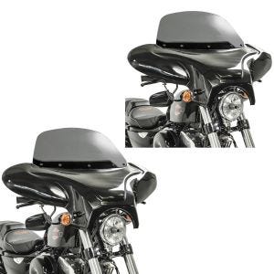 2x Batwing Verkleidung passend für Chopper und Custombikes Craftride mit Windschild rauchgrau Spar-Set