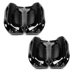 2x Beinschild passend für Harley Davidson Touring Modelle 1983-2013 Craftride mit Lautsprecher schwarz Spar-Set