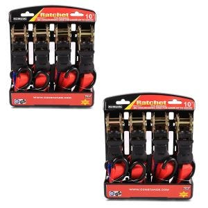 2x Moto Sangle Set ConStands avec cliquet et crotchet incl 4x boucles de chargement en rouge Discount Set
