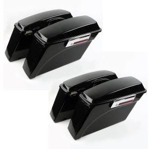 2x Seitenkoffer für Harley Davidson Road King (FLHR/I) 94-13 schwarz Craftride Spar-Set_1