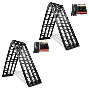 2x Alu Auffahrrampe Spanngurt Set CS5 BL Alurampe max. 680kg Spar-Set_1