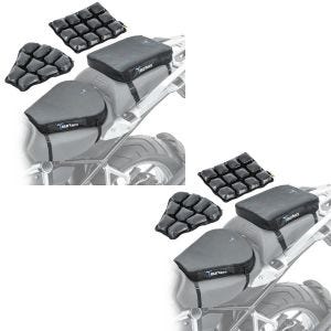 2x Set SG3 Motorrad Sitzkissen Air Deluxe M Komfortkissen und Sitzkissen Air S Tourtecs in schwarz Spar-Set_1