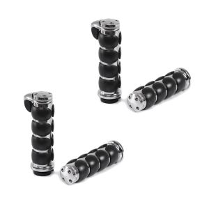 2x Lenker-Griffe 1" Zoll Craftride CG4 CNC Alu passend für Kawasaki Yamaha Suzuki Honda chrom Spar-Set