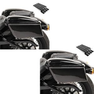 2x Chopper Seitenkoffer Craftride Oregon je 12l mit Haltesatz schwarz Spar-Set