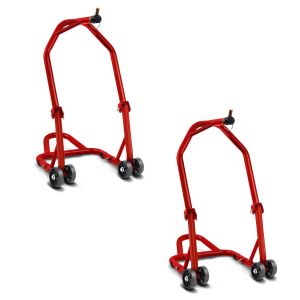 2x Montageständer Classic von ConStands Lenkkopfheber mit 27mm Pin in rot Spar-Set