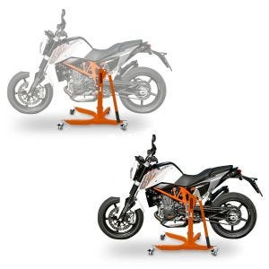 2x Zentralständer KTM 690 Duke 08-19 orange Motorradheber ConStands Power-Classic Spar-Set_1