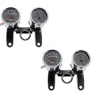 2x Motorrad Tachometer Drehzahlmesser Analog Craftride VTV chrom Spar-Set
