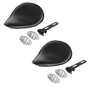 2x Motorrad Bobber Schwingsattel Craftride FL mit Federn für Custombikes in schwarz Spar-Set_1