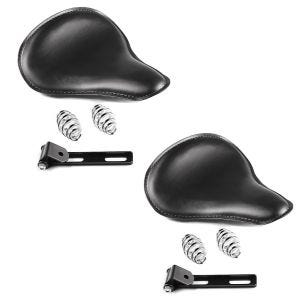 2x Motorrad Bobber Schwingsattel Craftride Slim mit Federn passend für Custombikes in schwarz Spar-Set