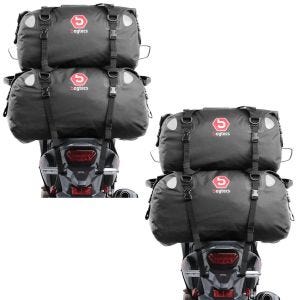 2x Sacoche de selle Moto arrière Set Bagtecs XF60 + XF40 Drybag Etanche 100L Discount Set