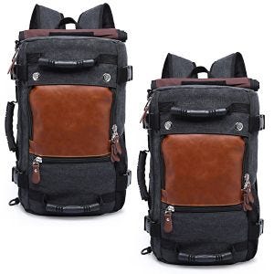 2x Canvas Rucksack Craftride VG6 Retro Tragetasche Vintage 28Ltr schwarz Spar-Set_1