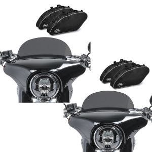 2x Set SL3 Motorrad Windschutz M + Koffer Innentasche Craftride für Harley Davidson Sport Glide 18-21 Spar-Set_1