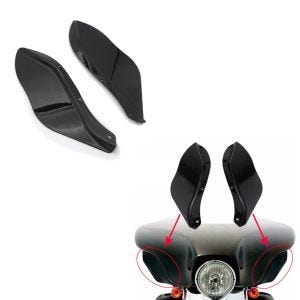 2x Seitlicher Windabweiser für Harley-Davidson Touring 96-13 schwarz Craftride Spar-Set_1