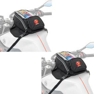 2x Motorrad Tankrucksack Bagtecs MR4 mit Magnet und Riemenbefestigung 9Ltr Spar-Set_1