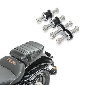 Set: Selle passager avec rembourrage compatible avec Harley Davidson Sportster Forty-Eight 48 / 883 Iron Craftride + Kit de fixation compatible avec Harley Davidson Sportster 2004-2020 Craftride Kit de Montage Docking Hardware