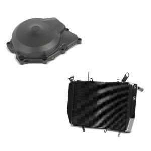Set: Wasserkühler passend für Yamaha YZF-R6 08-16 Radiator Kühler + Lichtmaschinendeckel passend für Yamaha YZF-R6 06-19 Limadeckel Motordeckel
