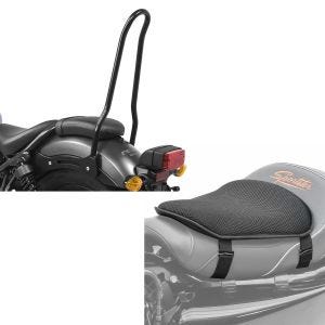 Set: Sissybar für Honda Rebel 500 17-21 Tampa schwarz + Gel Sitzkissen M Universal Komfortkissen schwarz_1