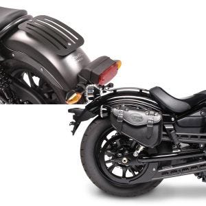 Set: Gepäckträger für Honda Rebel 500 17-20 Solo Rack L1 Gepäckbrücke + Satteltasche rechts Arizona 3Ltr Seitentasche für Chopper schwarz_1