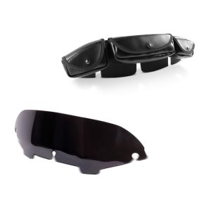 Set: Windschild Tasche für Harley Davidson Touring 1996-2013 + Windschild 4,5" für Harley- Electra-Street Glide 96-13 schwarz_1