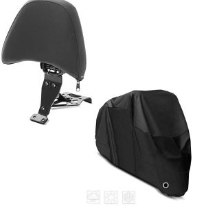 Set: Fahrer Sissybar für Honda Goldwing GL 1800 18-20 Rückenlehne schwarz + Abdeckplane Honda Gold Wing 1500 / 1800 XXXXL in schwarz_1