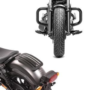 Set: Sturzbügel für Honda Rebel 500 17-21 Motor Schutzbügel + Gepäckträger für Honda Rebel 500 17-20 Solo Rack L1 Gepäckbrücke_1