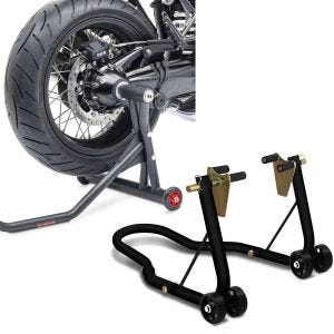 Set: Einarmständer passend für BMW R NineT 14-23 Montageständer Single-Racing matt + Montageständer Vorderrad Classic-V Motorradständer mit V-Aufnahmen