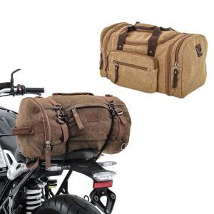 Set: Hecktasche Vintage 35L Canvas Rucksack Gepäckrolle braun + Hecktasche RT4 Reisetasche Canvas 35Ltr braun_1