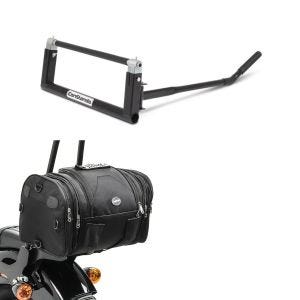 Set: Hecktasche RB1 Gepäckrolle 24-30Ltr für Chopper Cruiser + Chopper Motorradzentralheber. Custom Bike-Heber schwarz_1
