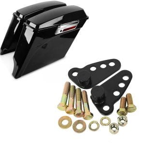Set: Seitenkoffer Set Harley Touring 94-13 Stretched 35Ltr in schwarz + Tieferlegungskit 1-3" für Harley Road King 02-17 Tieferlegung_1