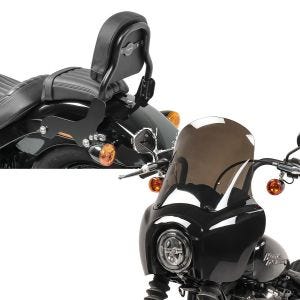 Set: Sissy Bar für Harley Softail Street Bob 18-20 schwarz CSS + Lampenmaske MG5 für Harley Softail Street Bob 18-20 Lampen Verkleidung_1