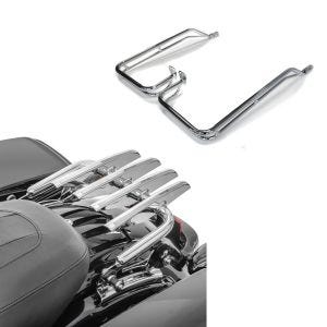 Set: Gepäckträger passend für Harley Davidson Electra Glide, Street Glide, Road King 09-23 Craftride + Satteltaschen Schutzbügel passend für Harley Davidson Road King 09-13 Craftride chrom