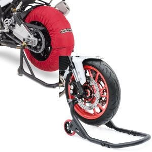 Set: Couvertures Chauffantes compatible avec Ducati 1299/1199/959/899 Panigale/S + Béquille d'Atelier Moto Avant Falcone Lève moto pour étriers doubles