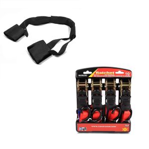 Set: Moto Sangle Set avec cliquet et crotchet incl 4x boucles + Moto Sangle d'arrimage du guidon