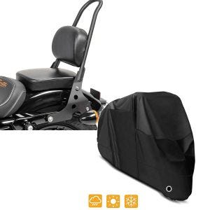 Set: Sissybar Harley Sportster 04-20 Fast Rider-M schwarz + Abdeckplane Harley Sportster Forty-Eight 48 / Special XL in schwarz_1