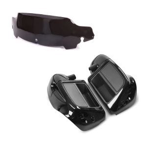 Set: Beinschild für Harley Street Glide Special 15-21 belüftet schwarz + Windschild 5" für Harley- Street Glide Special 15-21 schwarz_1