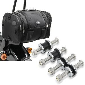 Set: Hecktasche RB1 Gepäckrolle 24-30Ltr für Chopper Cruiser + Docking Hardware Kit für Harley Sportster 2004-2020 Anbausatz_1