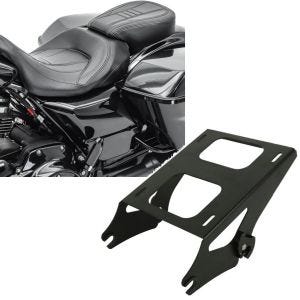 Set: Sitzbank für Harley Touring 09-21 Komfortsitzbank CV schwarz + Topcase Träger Doppelsitzbank für Harley Touring 14-21 schwarz_1