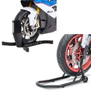 Set: Bloque Roue Easy-Plus Bequille Avant à 21 Pouces noir-mate + Béquille roue avant Front Fork