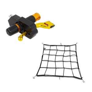 Set: Bremshebelschloss 22 mm Lenker Griffschloss 9x4 cm BS-Motoparts Alu + Gepäcknetz, , 110 x 110 cm Spannweite_1