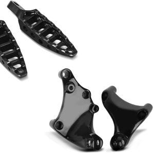 Set: repose pieds Chauffeur-Passager compatible avec Harley Davidson Craftride FP15 noir + Support repose pieds de passager compatible avec Harley Davidson Sportster 1200 Iron 18-20 noir Craftride