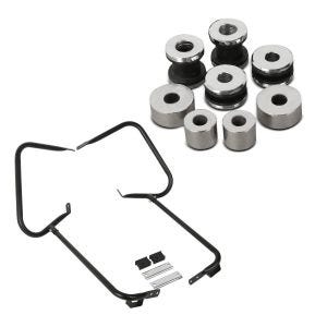 Set: Kofferträger passend für Harley Davidson Touring 97-08 mit Schutzbügel schwarz Craftride + Anbausatz Docking Hardware Kit passend für Harley Davidson Touring Modelle 1997-2008 Craftride