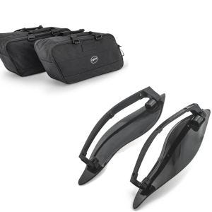 Set: Koffer Innentaschen für Harley- Touring 94-21 BG1 Paar + Seitlicher Windabweiser für Harley- Touring 14-21 schwarz_1