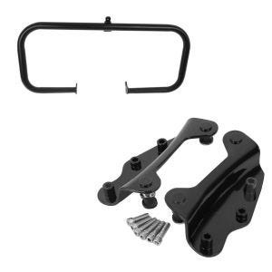 Set: Sturzbügel für Harley Davidson Touring 09-21 TR2 schwarz + 4-Punkt-Montagekit für Harley Touring Modelle 2009-2013 schwarz_1