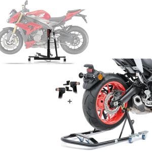 Set: Zentralständer BMW S 1000 R 17-20 Motorradheber Power-Evo + Rangierhilfe Montageständer Hinterrad Mover 1 universal schwarz_1